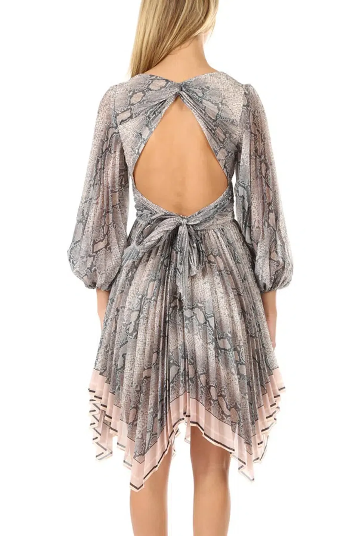 Zimmermann Corsage Pleat Mini Dress Python Print - Size 1 / 10 AU - Image 4