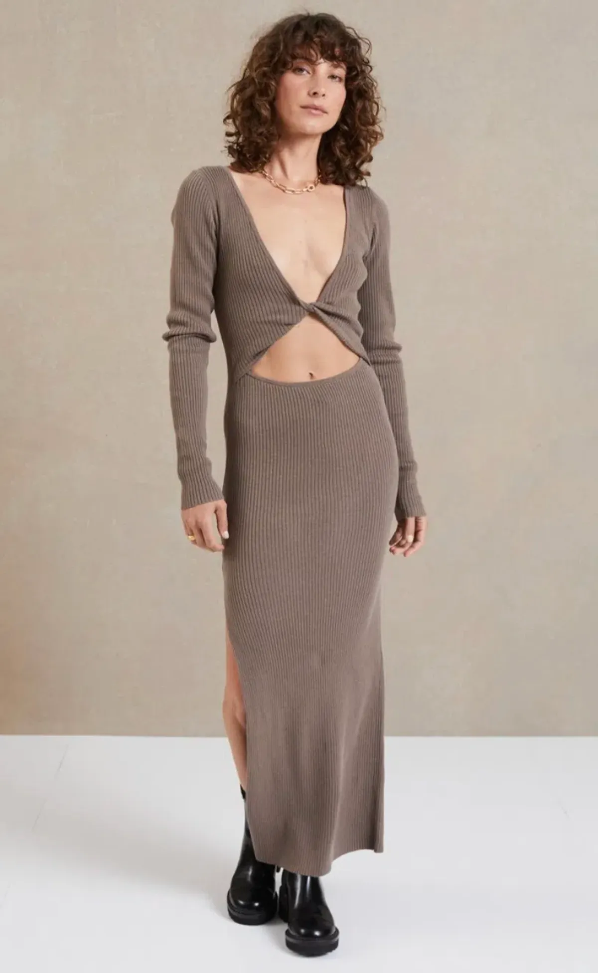 Bec and Bridge Silt Riviera Long Sleeve Dress Gray Size 12  - Image 1