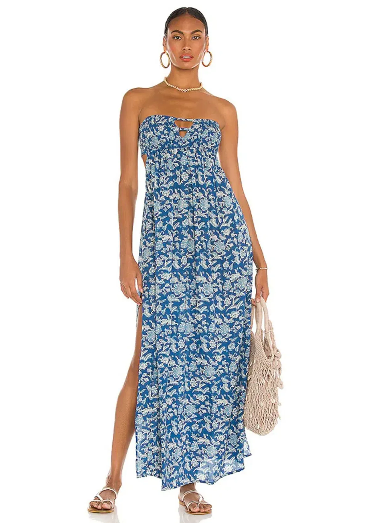 Indah Flamingo Maxi Dress Blue Size 8 - Image 1