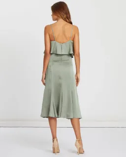 Chancery Bec Cocktail Satin Dress in Sage Green Size  6 for rent on The Volte - image 4