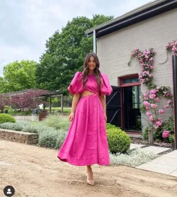  Aje Vanades Cut Out Ring Midi Dress Pink Size 6 for rent on The Volte - image 3