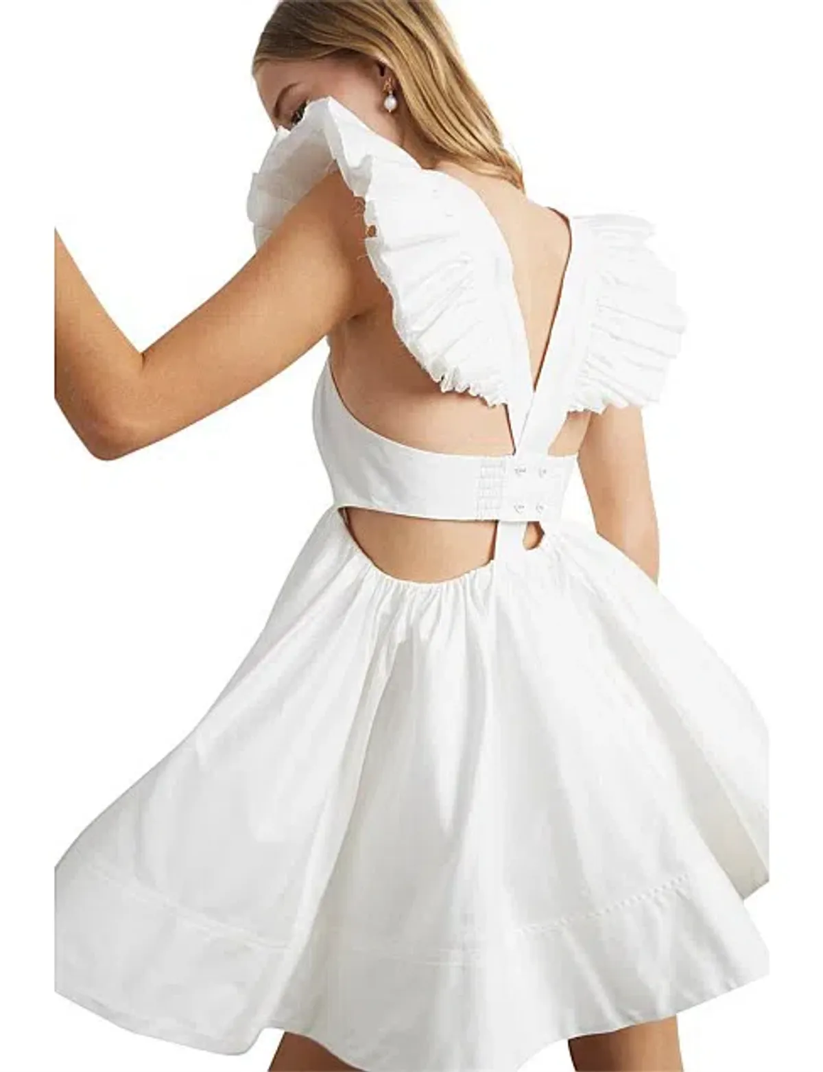 Aje Midsummer Mini Dress White Size 6 - Image 3