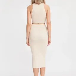 Kookai Lola Cut Out Dress Beige Size 8 for rent on The Volte - image 2
