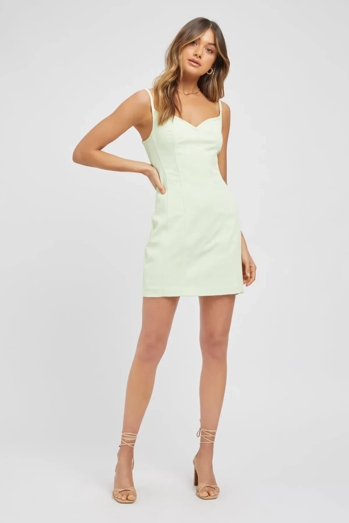 Kookai Oyster Panel Dress Green Size 8 - Image 1