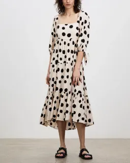 Kivari Rammy Polka Dot Midi Dress Print Size 16 for rent on The Volte - image 1