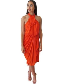 Carla Zampatti Siren Teardrop Gown Orange Size 6 for rent on The Volte - image 1