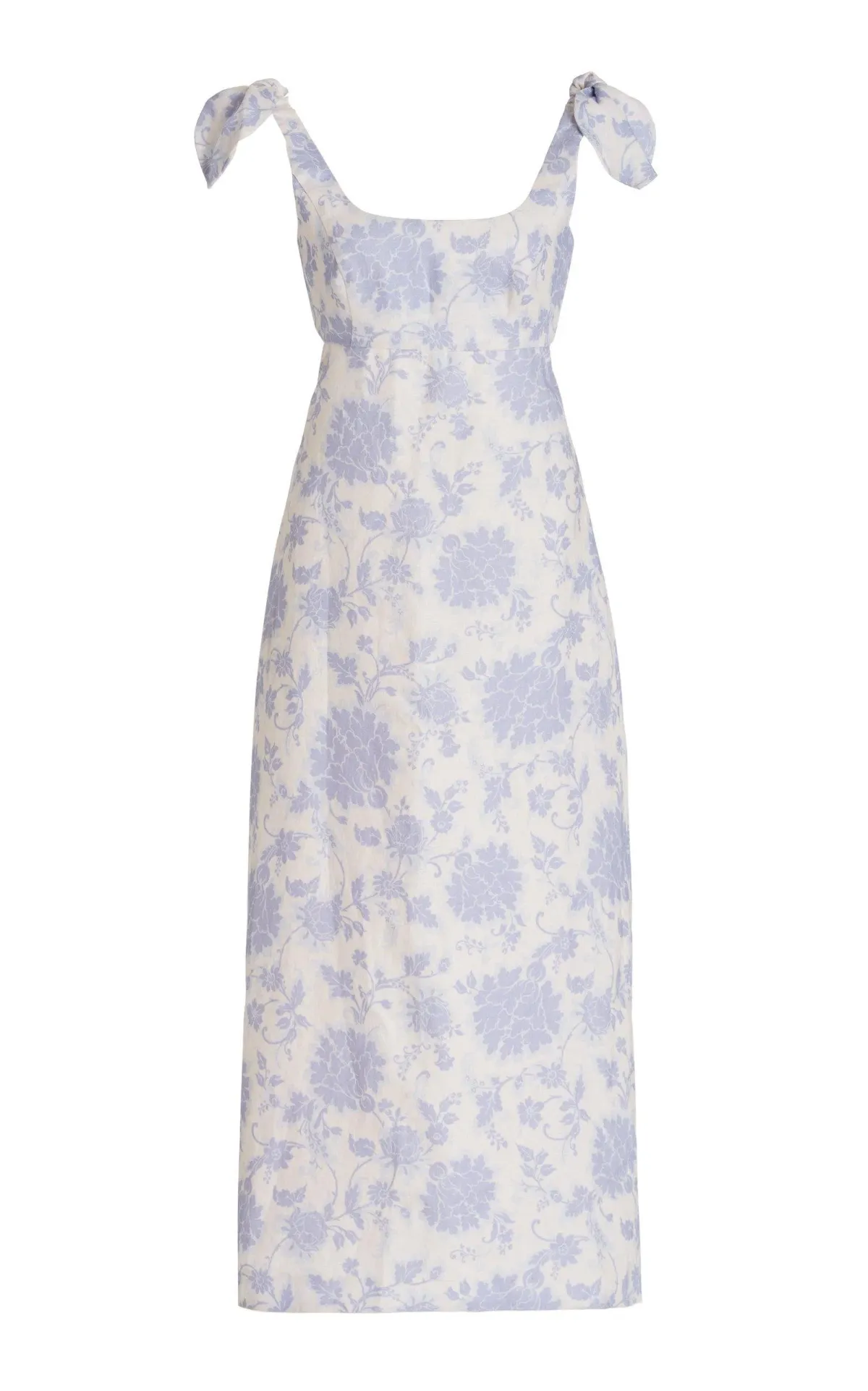 Zimmermann Postcard Open-back Floral-print Linen Midi Dress Blue Size 2/ AU 12 - Image 5