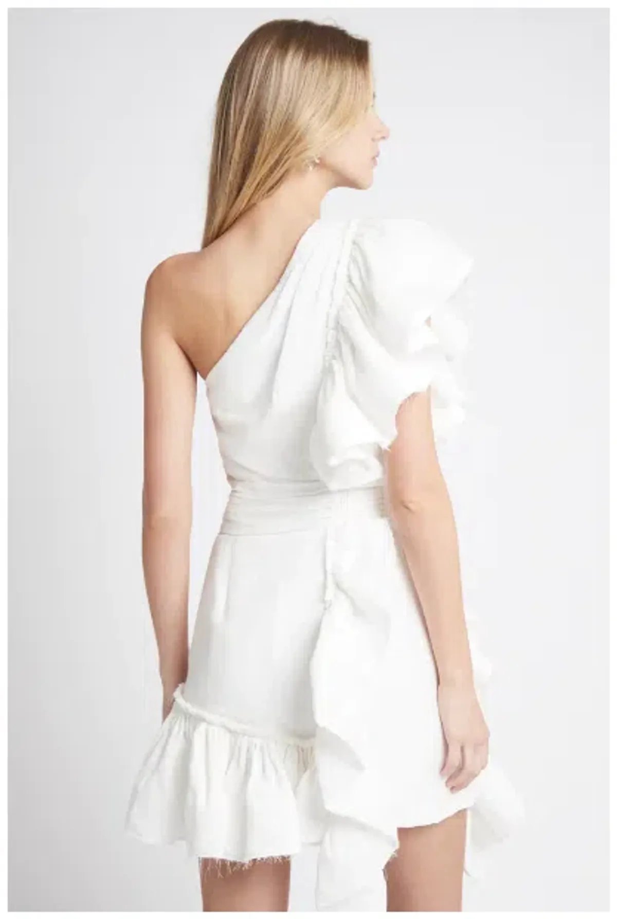 Aje Bonjour Asymmetric Mini Dress White Size 10 - Image 2
