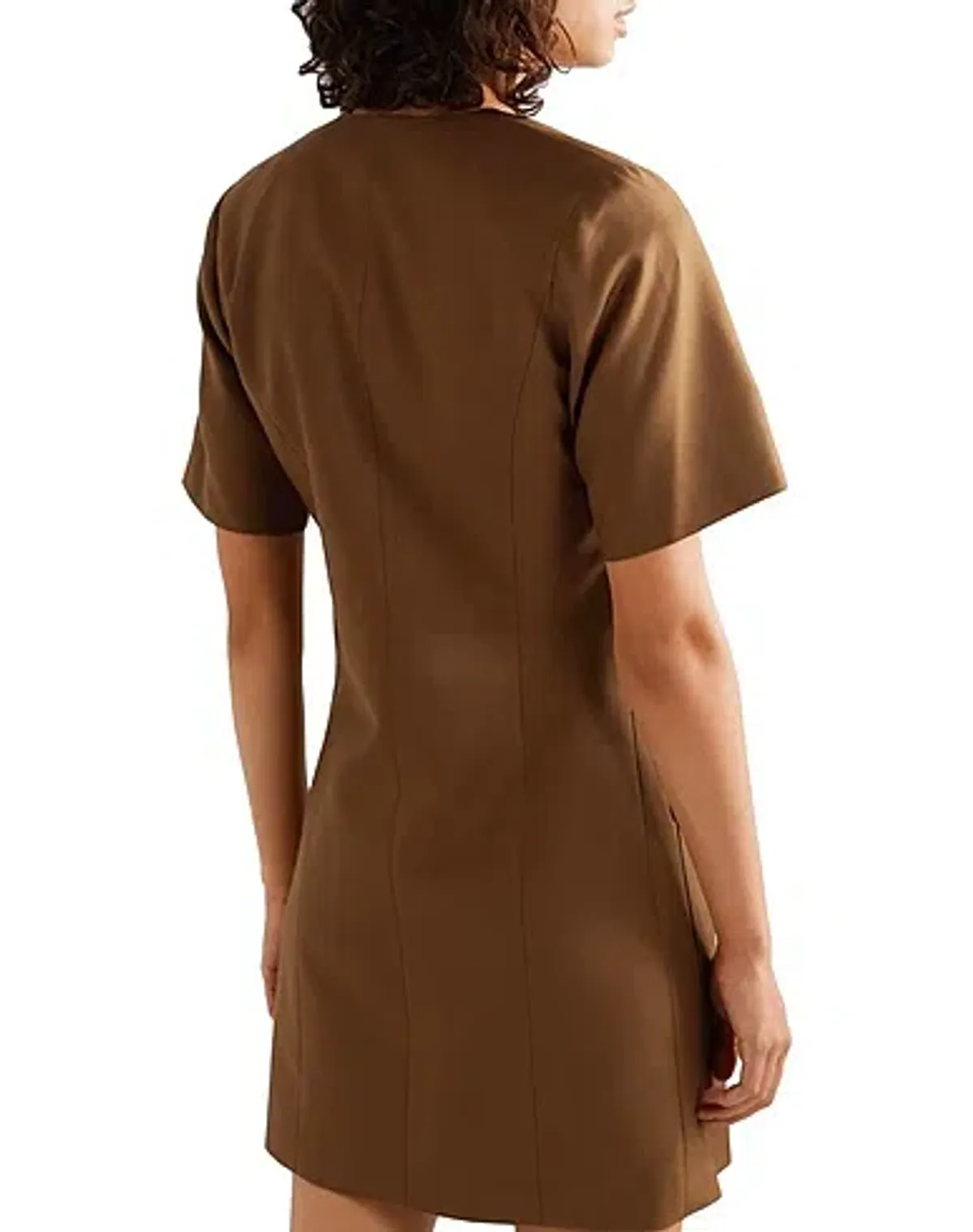 Anna Quan Portia Single Breasted Tailored Dress Brown Size 10 - Image 3