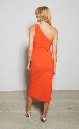 Bec & Bridge Ulla Asym Midi Dress Orange Size 8 for rent on The Volte - image 3