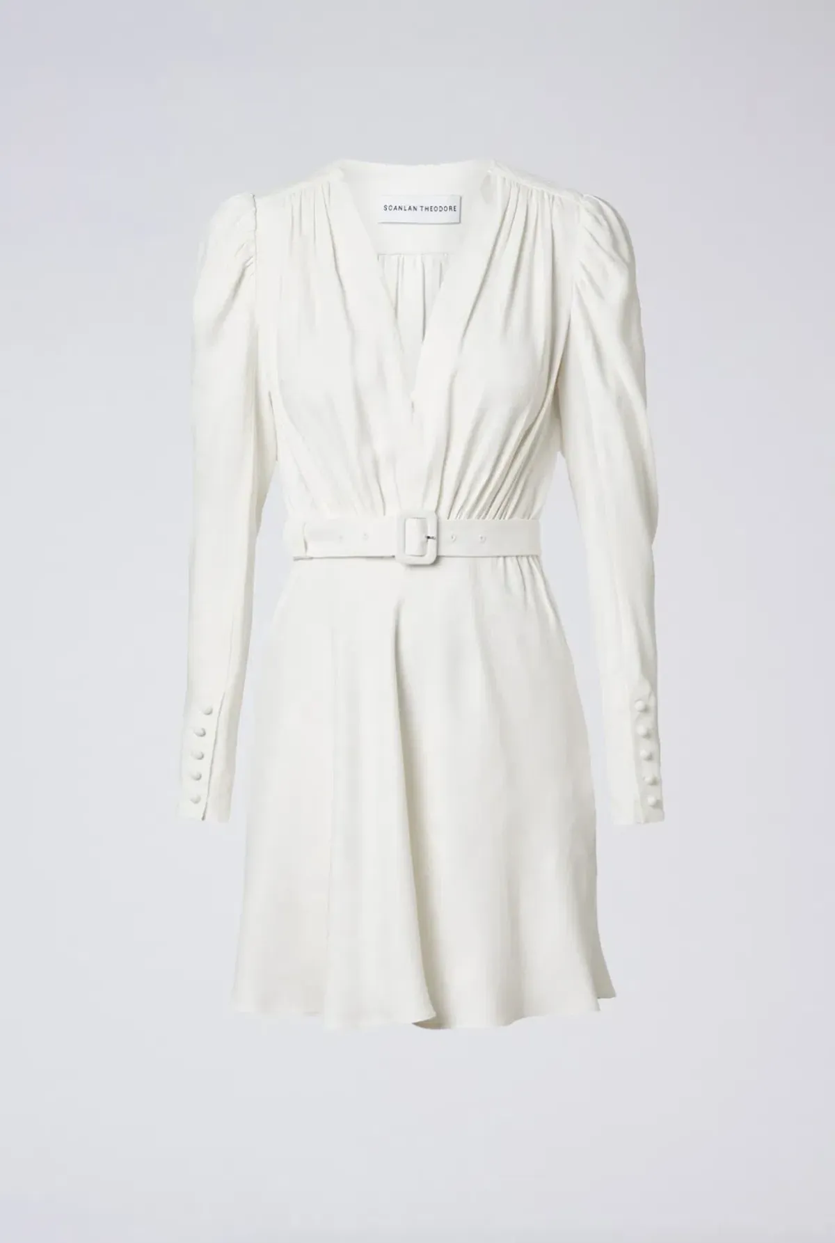 Scanlan Theodore French Jacquard Mini Dress Cream Size 6 - Image 5