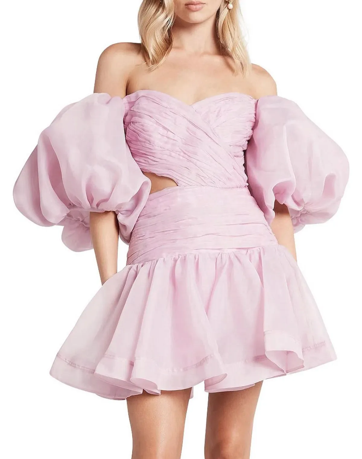 Aje Myriad Cut Out Mini Dress Pink Size 12 - Image 3