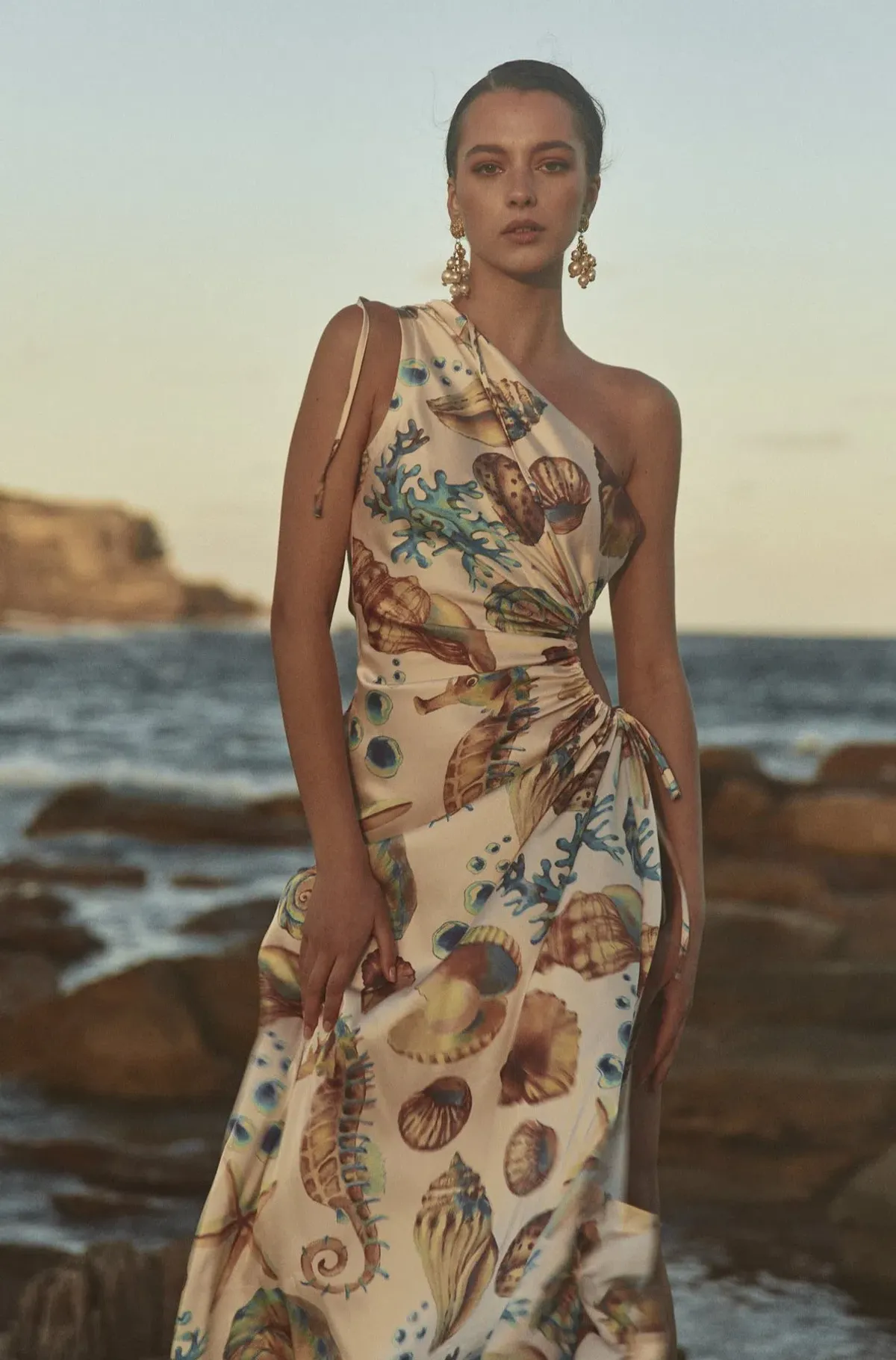 Sonya Moda Nour Seashell Maxi Dress Print Size 10 - Image 3