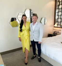 Carla Zampatti V-Neck Waterfall Dress Yellow Size 10 for rent on The Volte - image 3