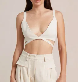 Bec & Bridge Amalia Knit Twist Top Size 6 and Maxi Skirt Size 8 Set Cream for rent on The Volte - image 1
