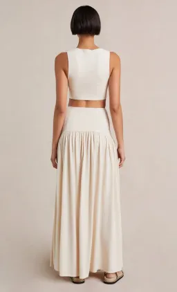 Bec & Bridge Amalia Knit Twist Top Size 6 and Maxi Skirt Size 8 Set Cream for rent on The Volte - image 4