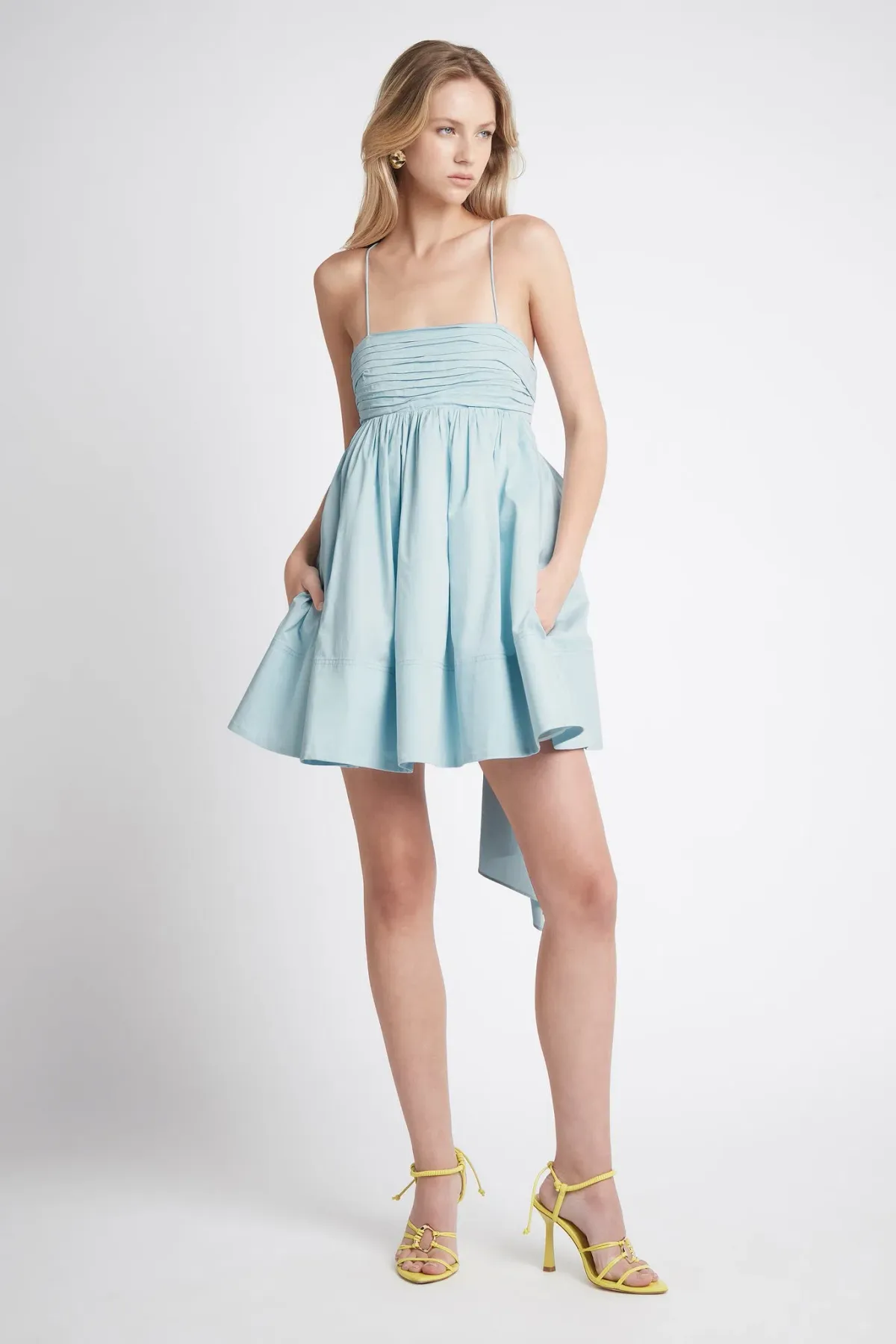 Aje Cantina Mini Bow Back Dress Ice Blue Size 6 - Image 1