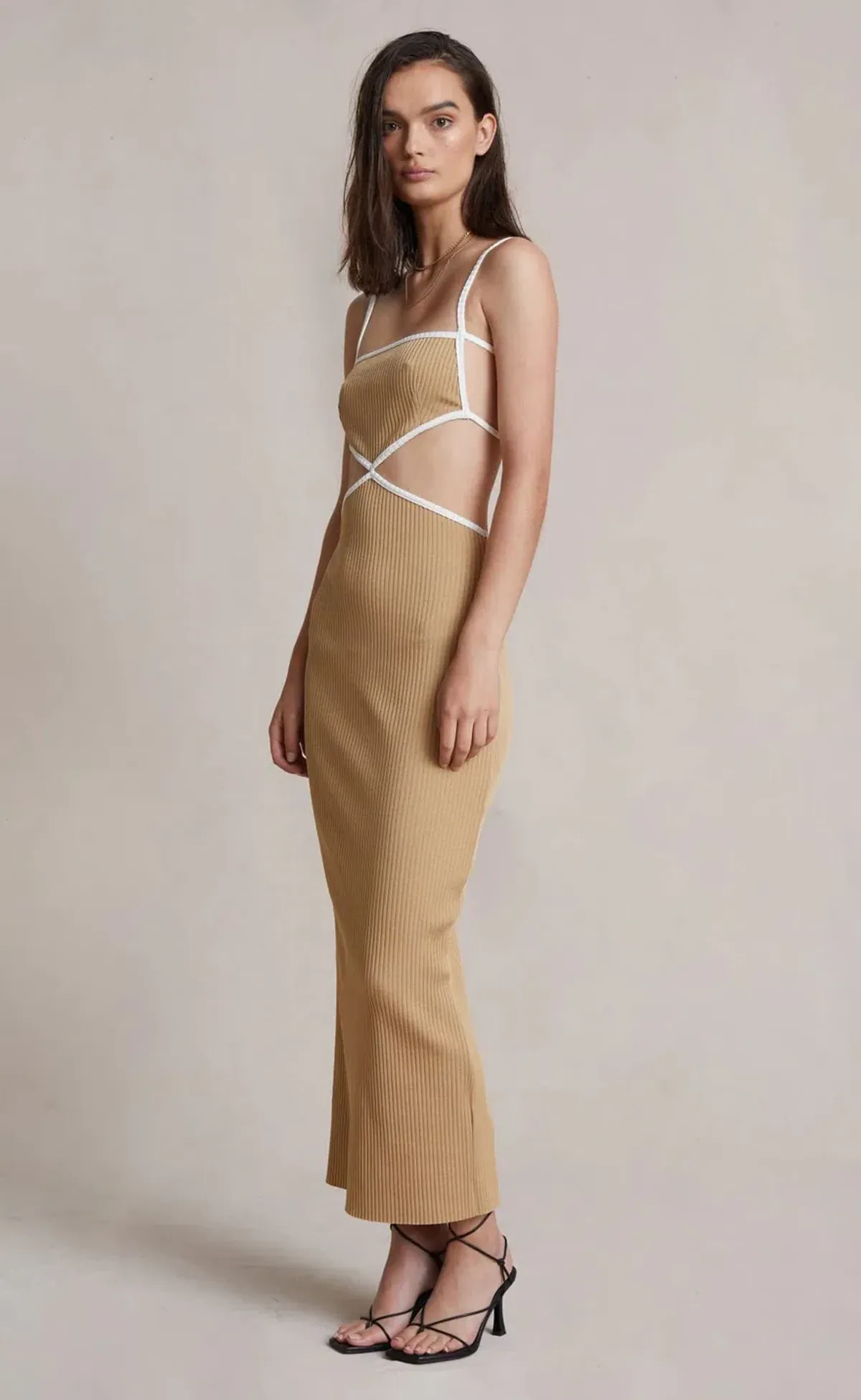 Bec & Bridge Coyote Midi Dress in Camel Beige Size 10 - Image 2
