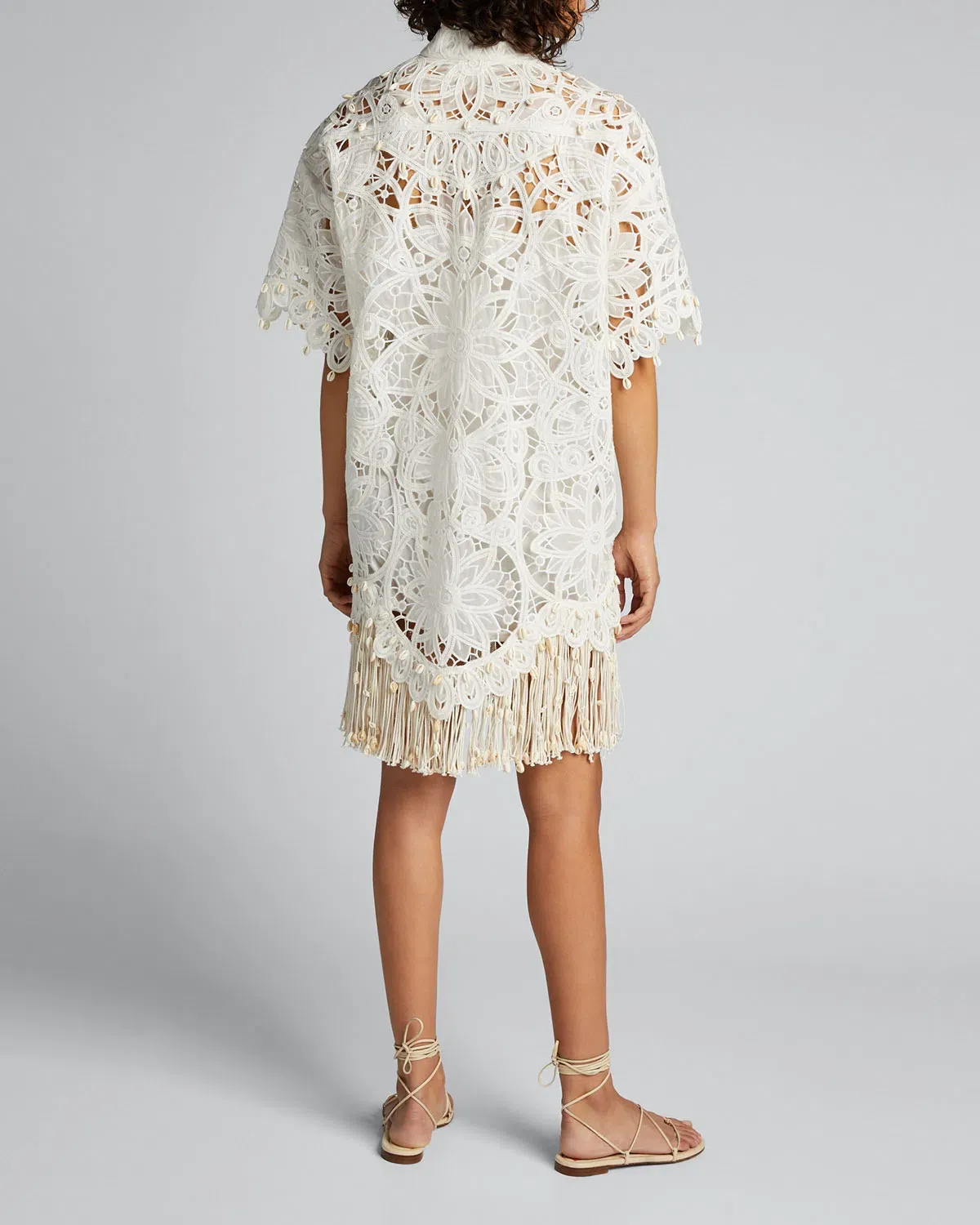 Zimmermann Wavelength Shirt Dress Ivory Size 0 / AU 8 - Image 2