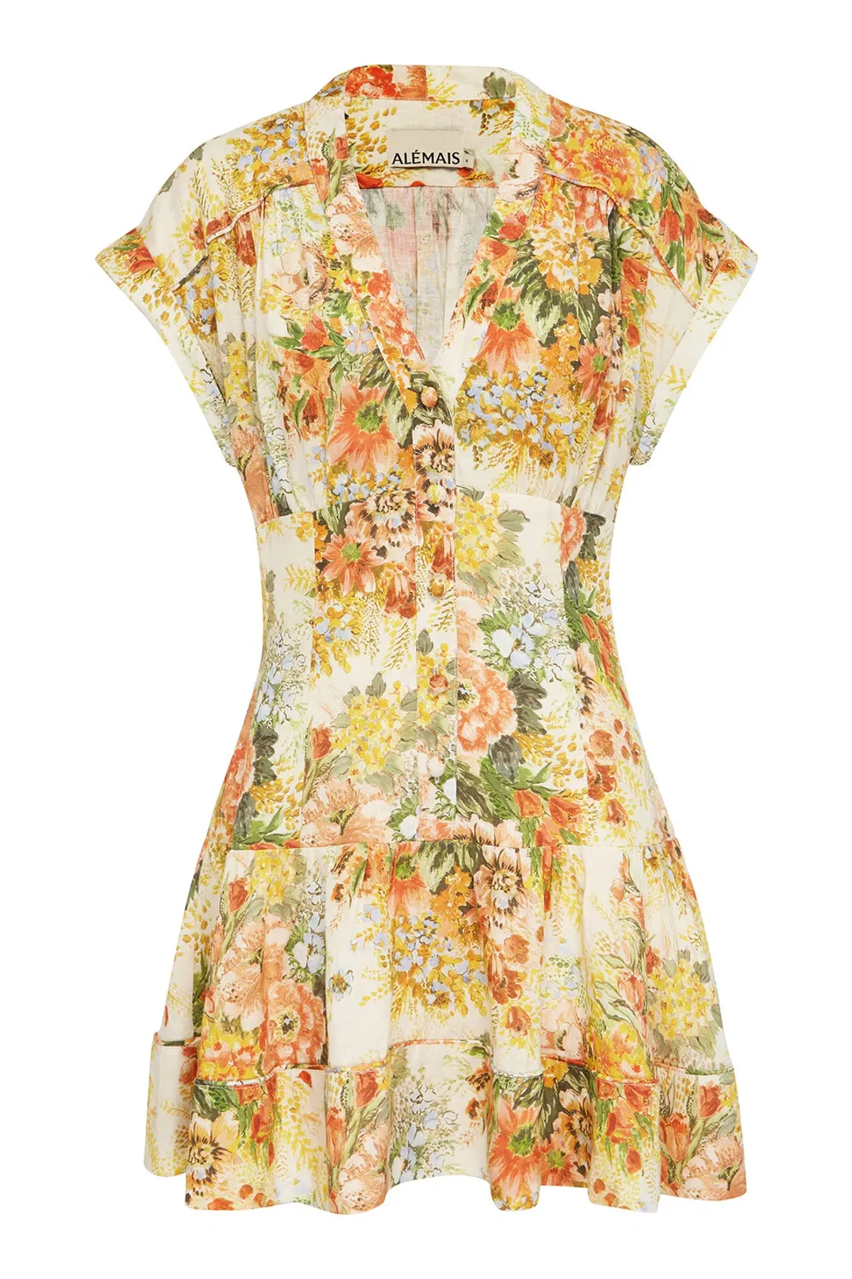 Alémais Sylvia Mini Dress Pastel Print Size 6 - Image 5