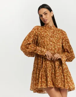Shona Joy Arizona Tiered Mini Dress Print Size 14  for rent on The Volte - image 4