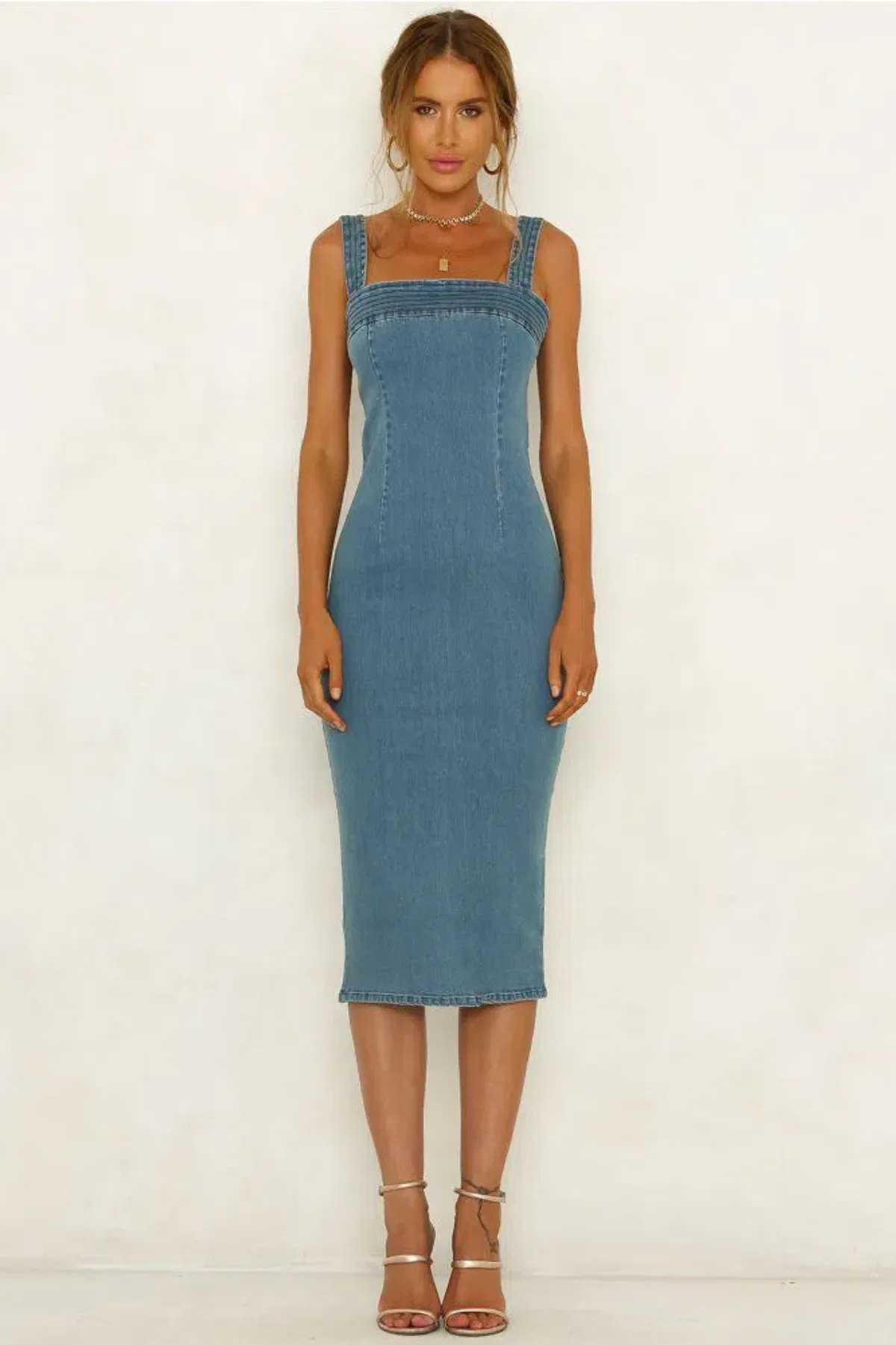 Mossman The Strike Back Denim Dress Blue Size 8 - Image 1