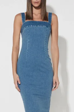 Mossman The Strike Back Denim Dress Blue Size 8 for rent on The Volte - image 3