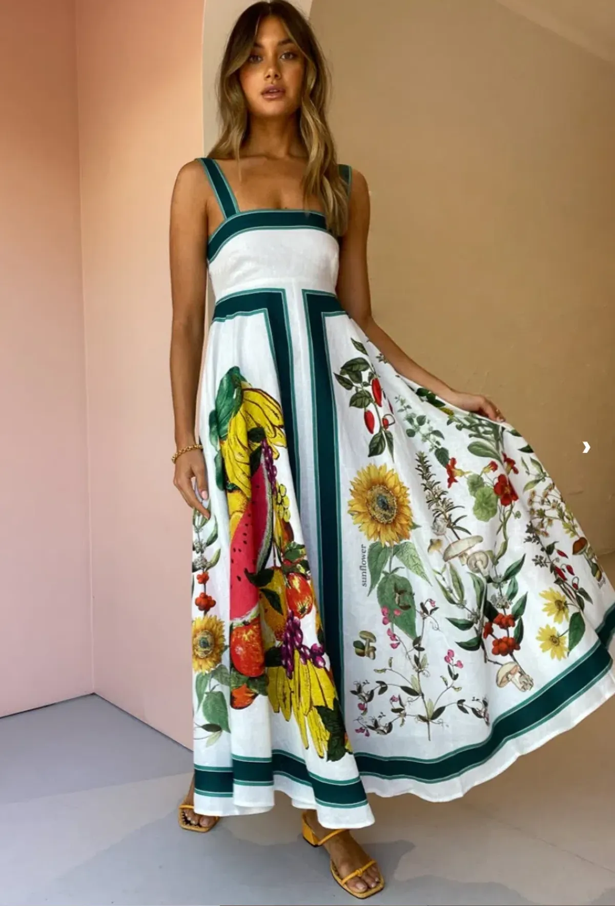 Alemais Frutta Midi Sundress Print Size 8 - Image 2
