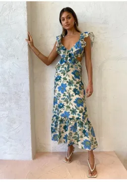 Sir the Label Celia Frill Midi Dress in Marguerite Size 8 for rent on The Volte - image 4