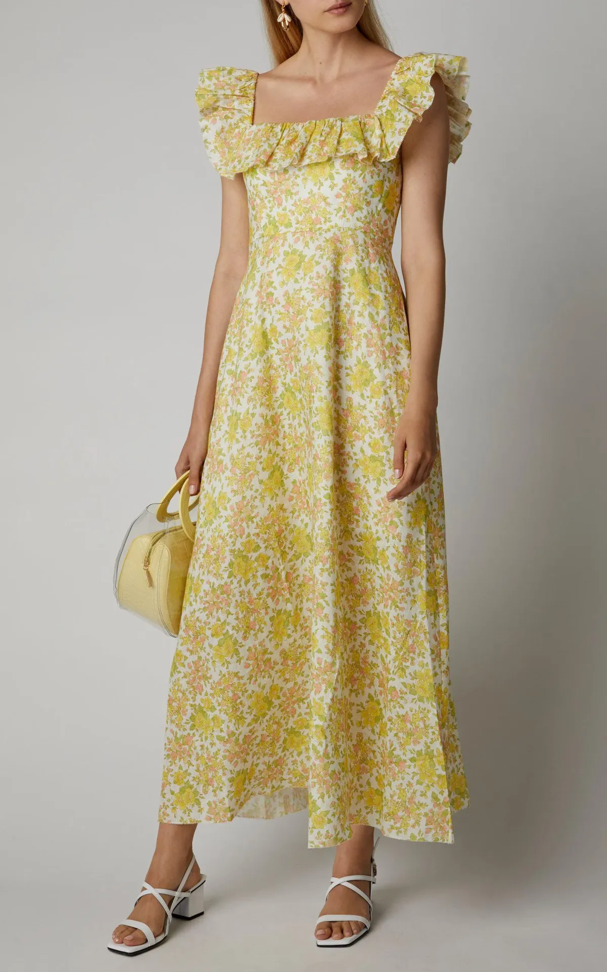 Zimmermann Goldie Ruffle Neck Dress Yellow Size 1 / Au 10 - Image 1