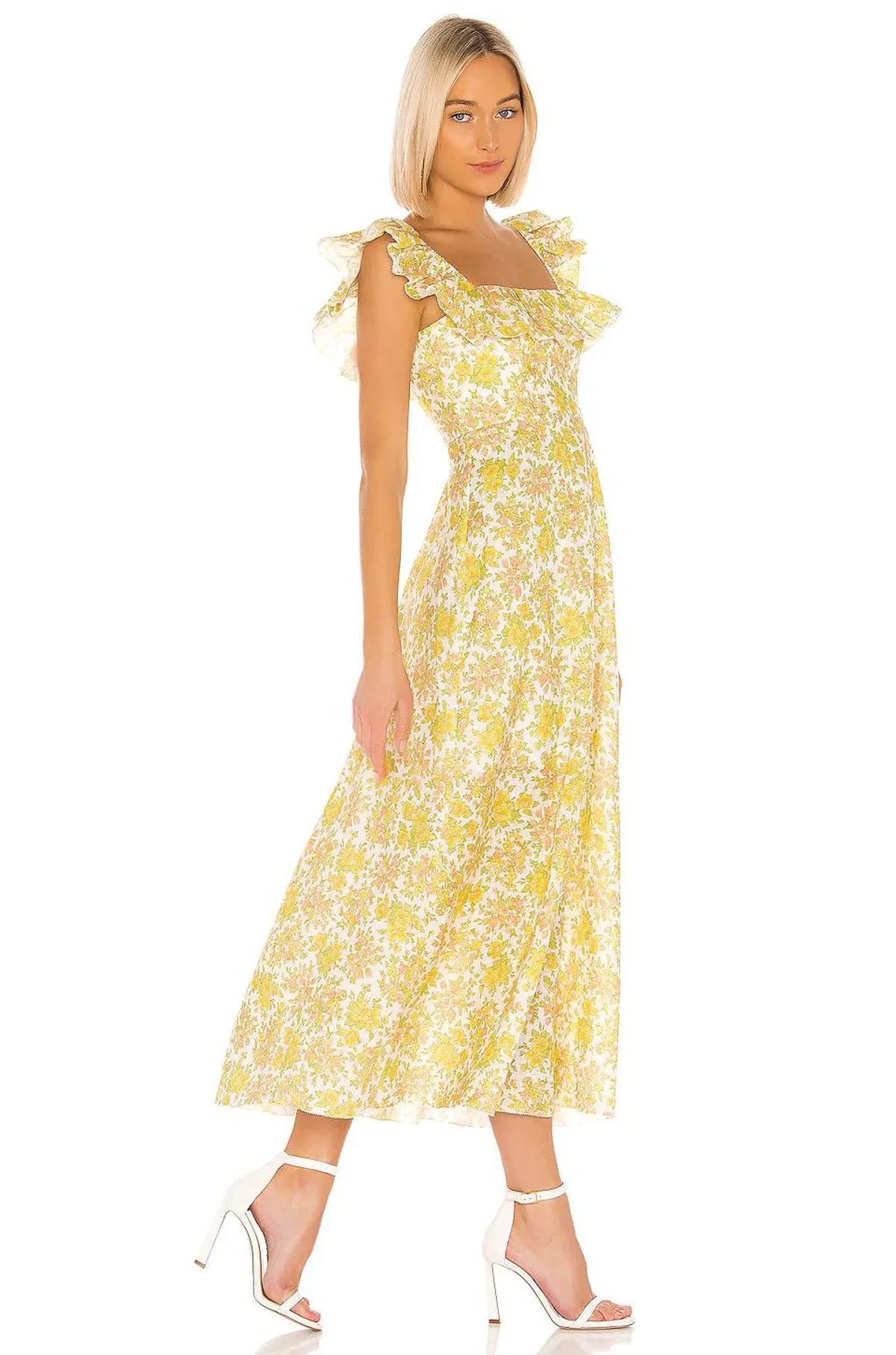 Zimmermann Goldie Ruffle Neck Dress Yellow Size 1 / Au 10 - Image 2
