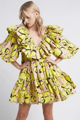 Aje Pelicano Citris Bloom Mini Dress Print Size 8 for rent on The Volte - image 4
