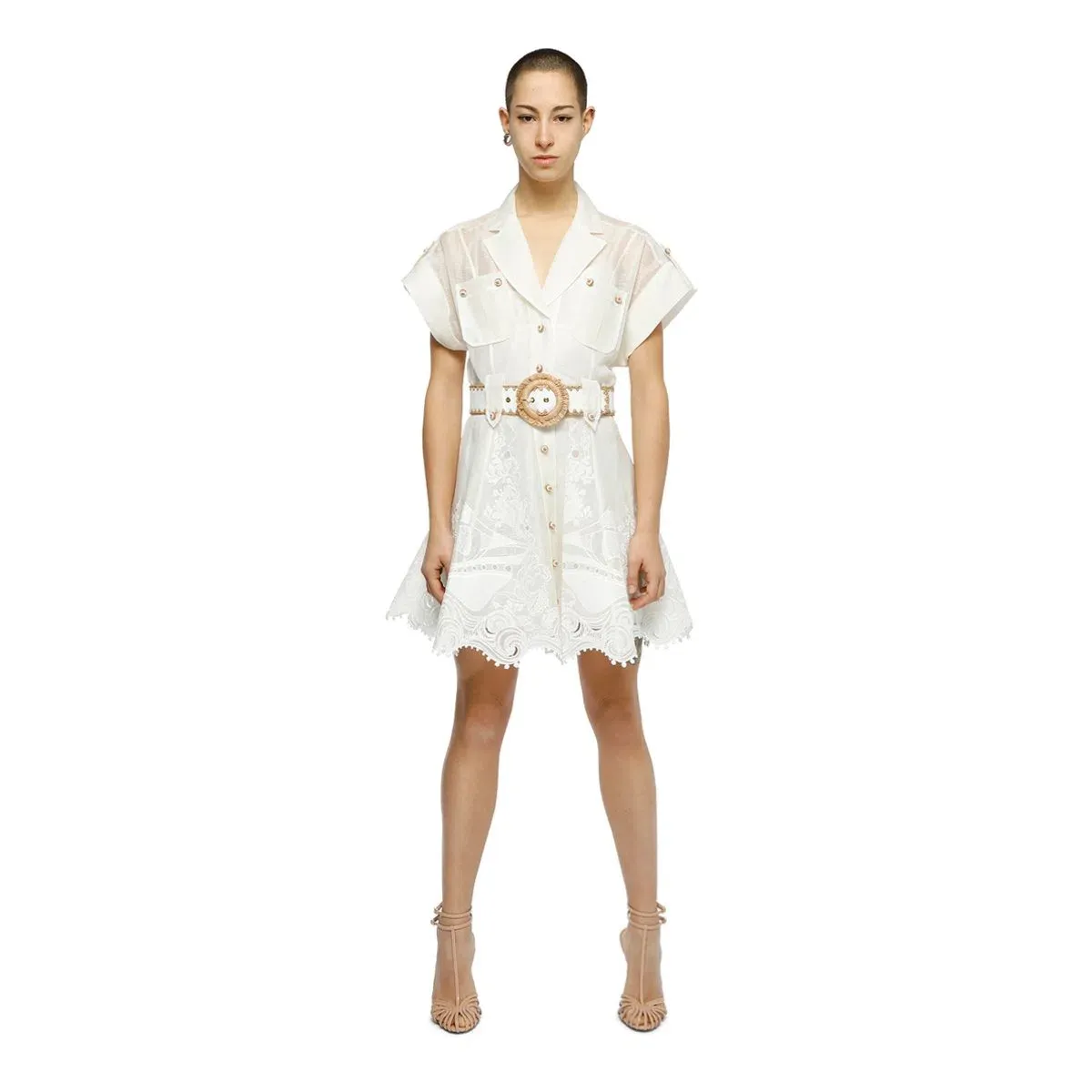 Zimmermann Postcard Embroidered Mini Dress White Size 0 / AU 8 - Image 1