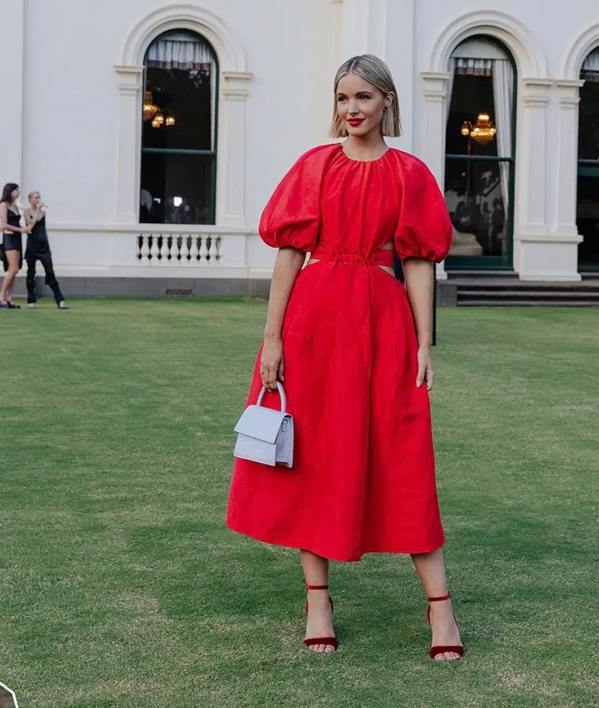 Aje Mimosa Cut Out Midi Dress Red Size 10 - Image 2