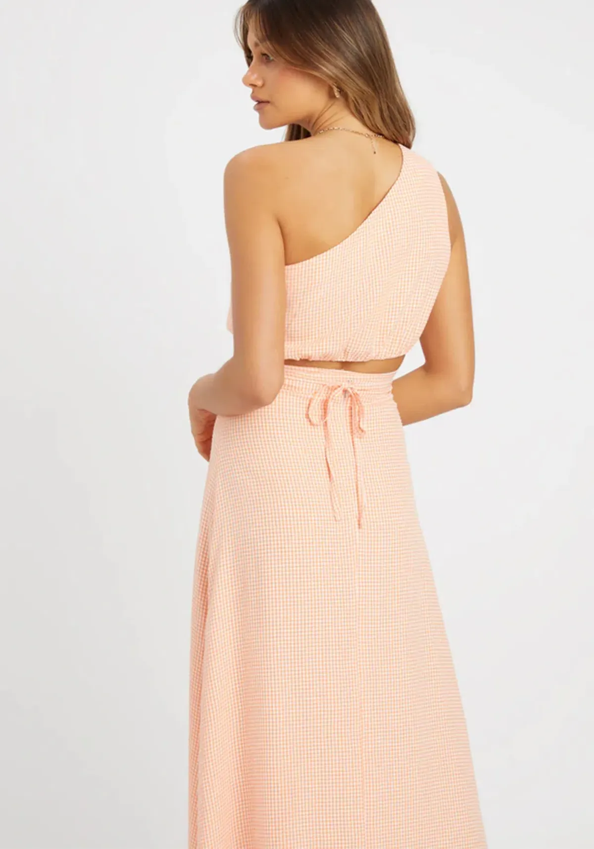 Kookai Brady Tie Top and Brady Midi Skirt Orange Size 10 - Image 2