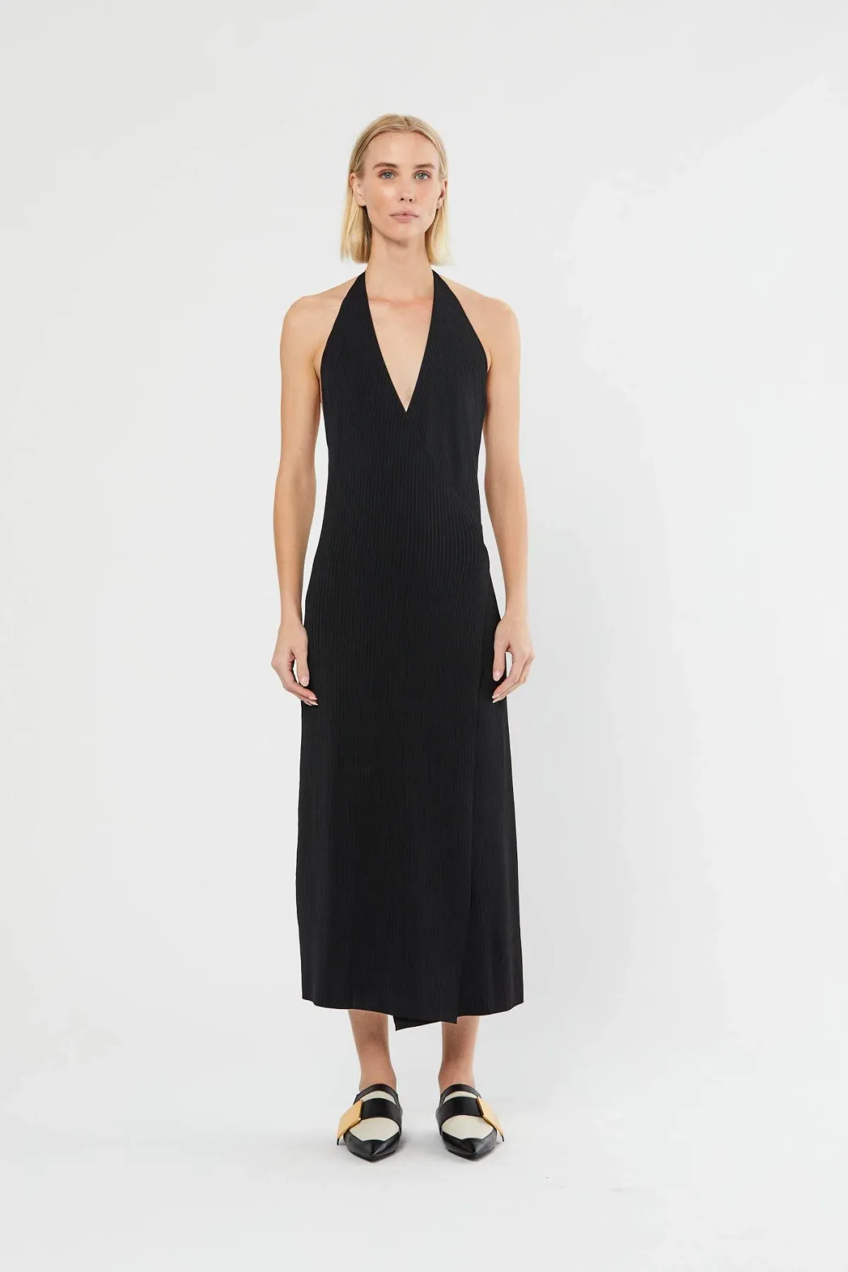 Sir The Label Kelvin Wrap Midi Dress Black Size 1 - Image 4