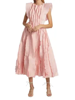 Aje Hybrid Midi Dress in Rose Pink Size 14  for rent on The Volte - image 2
