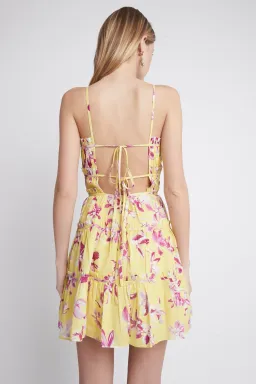 Aje Wildflower Mini Dress in Sunshine Fuchsia Floral Size 8 for rent on The Volte - image 3