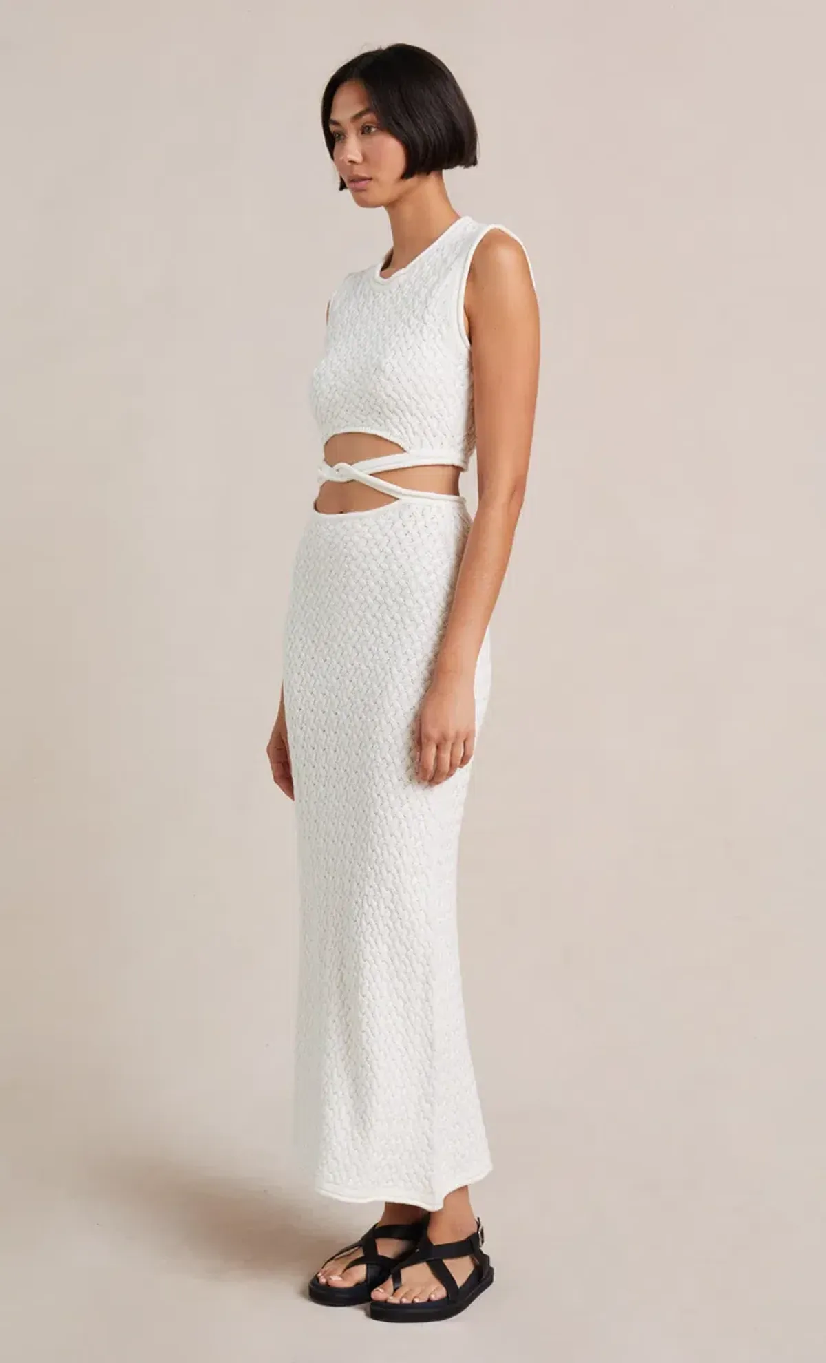 Bec & Bridge Effie Knit Cut Out Dress White Size 8  - Image 2