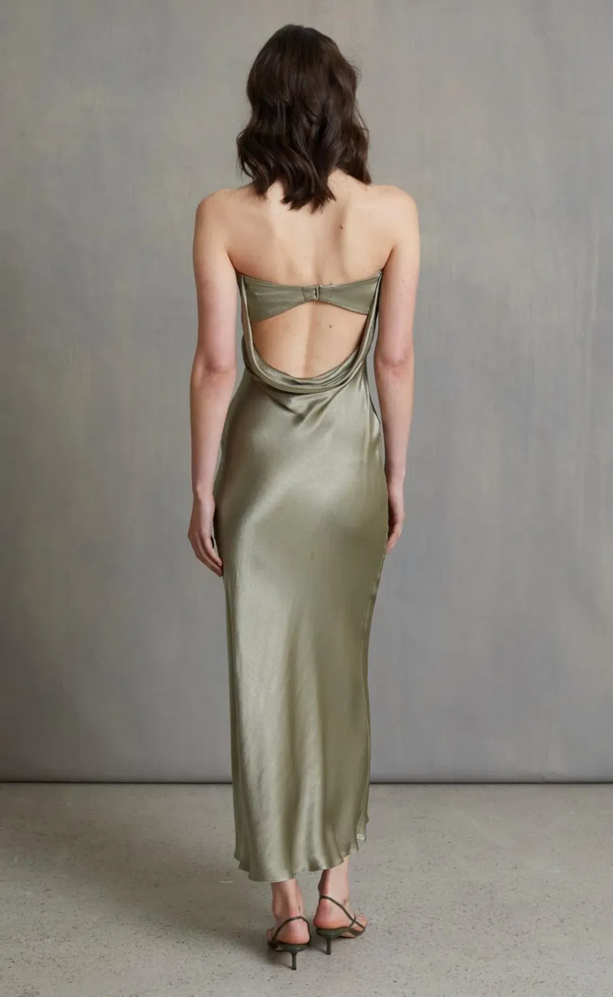 Bec & Bridge Moon Dance Strapless Dress in Sage Green Size 8 - Image 2