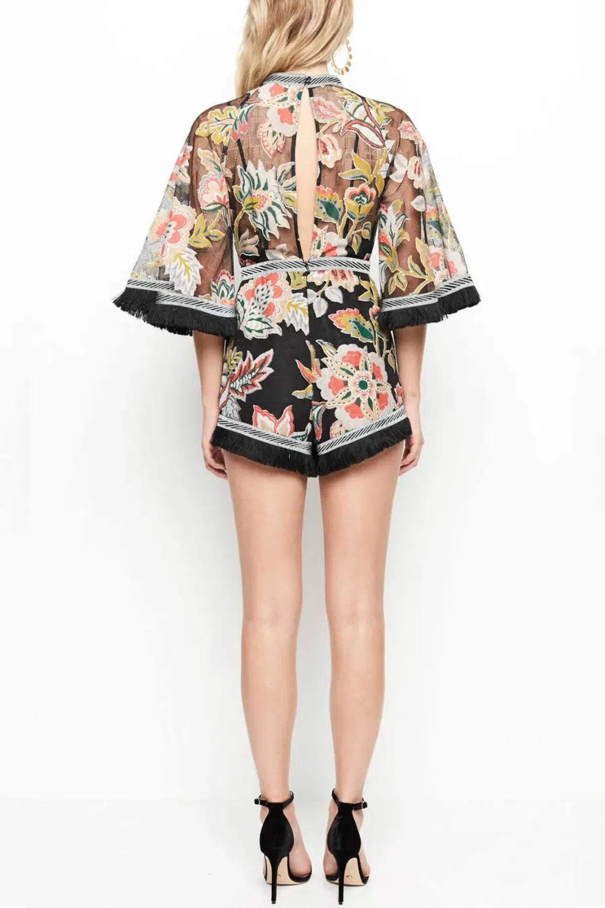 Alice McCall Georgie Boy Playsuit Black Floral Print Size 10  - Image 2