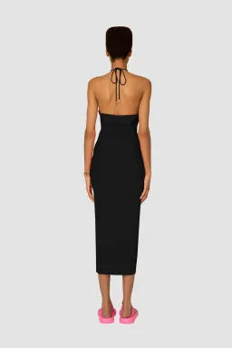 Amy Lynnn Official Vega Jersey Cut Out Midi Dress Black Size 8 for rent on The Volte - image 2