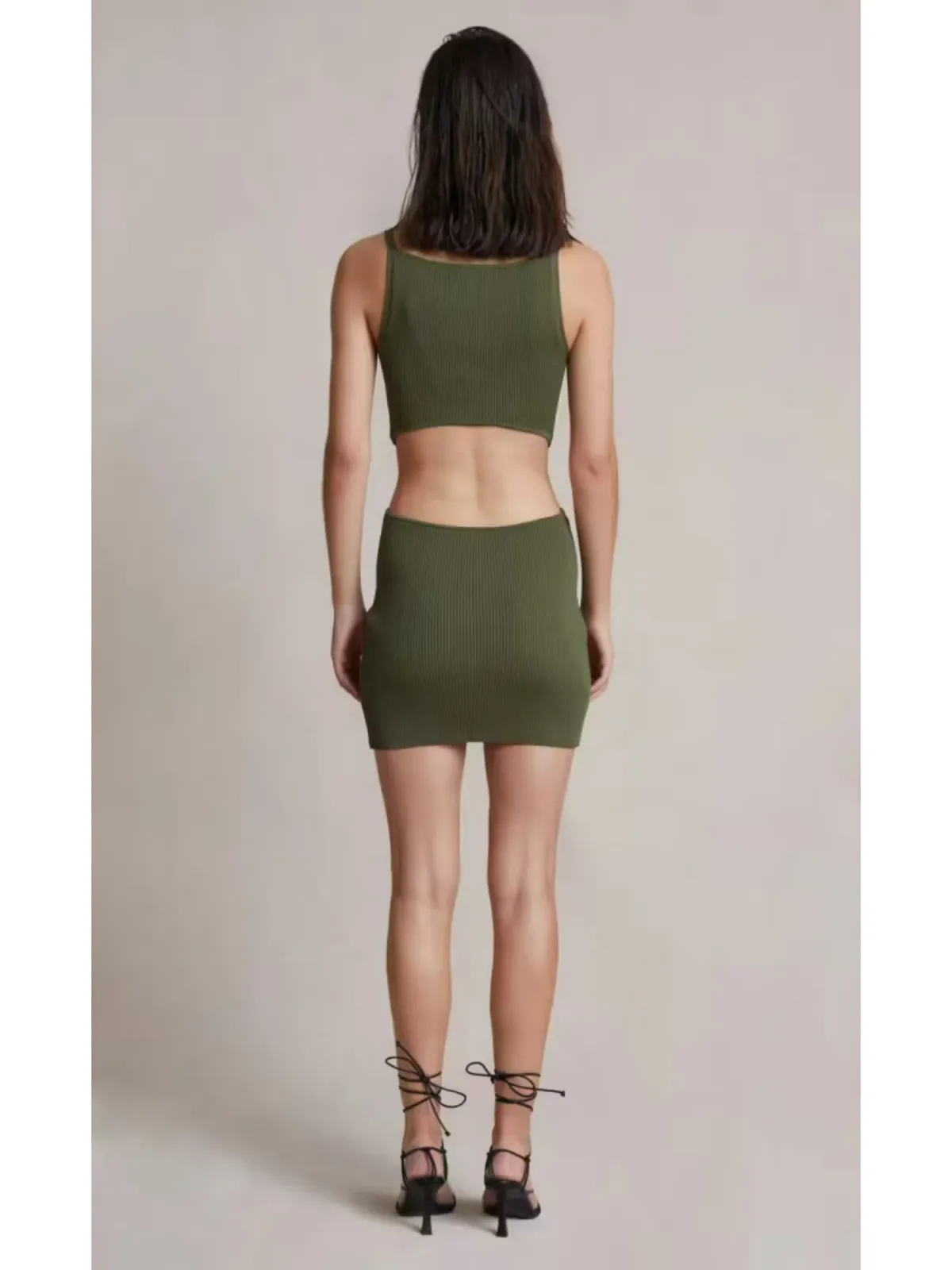 Bec & Bridge Olive Mason Knit Mini Dress Green Size AU 6 - Image 4