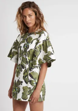Aje Oasis Olive Leaf Dress Print Size 8 for rent on The Volte - image 2
