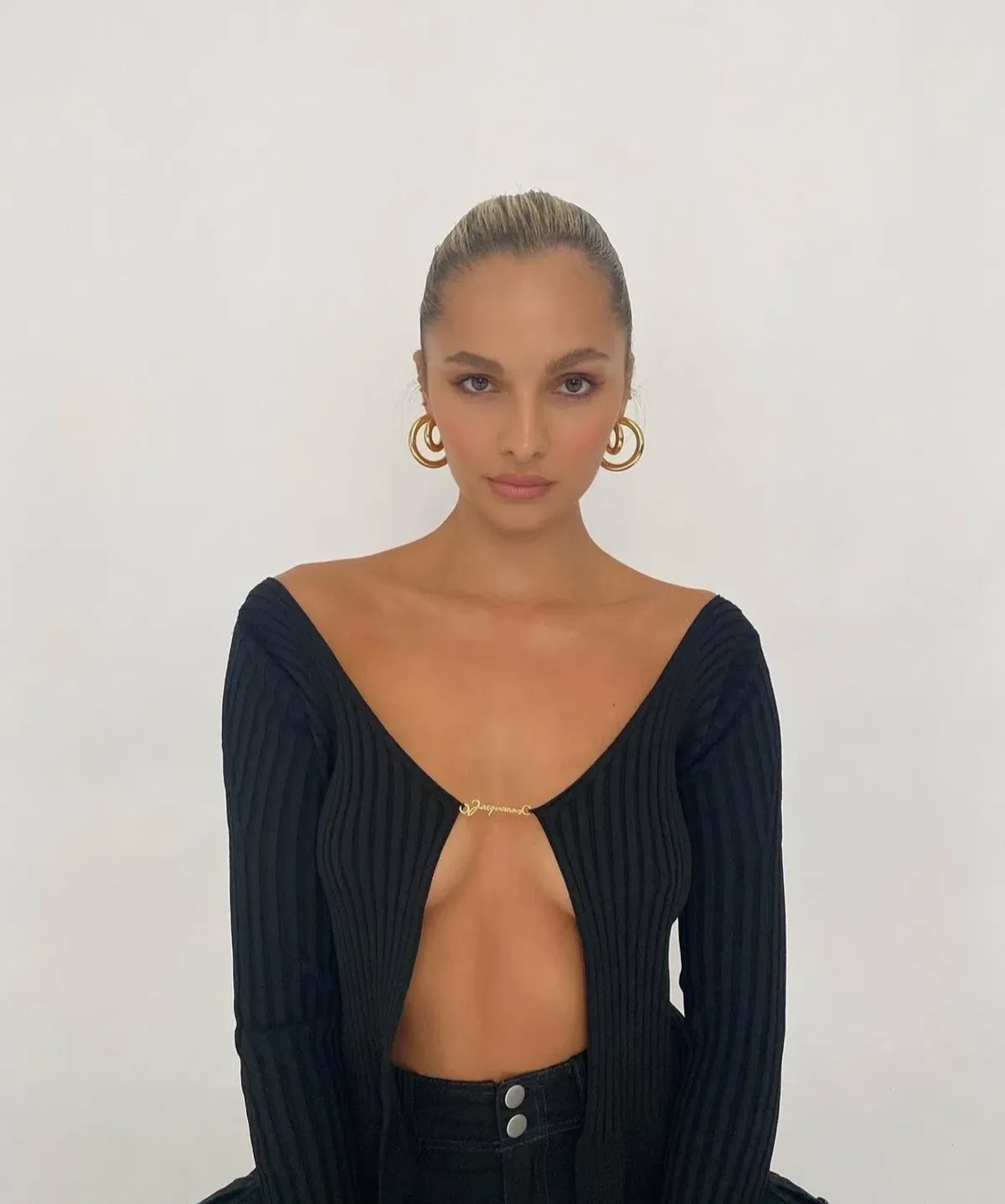 Jacquemus La Maille Pralù Longue Cardigan Black Size 6 - Image 5