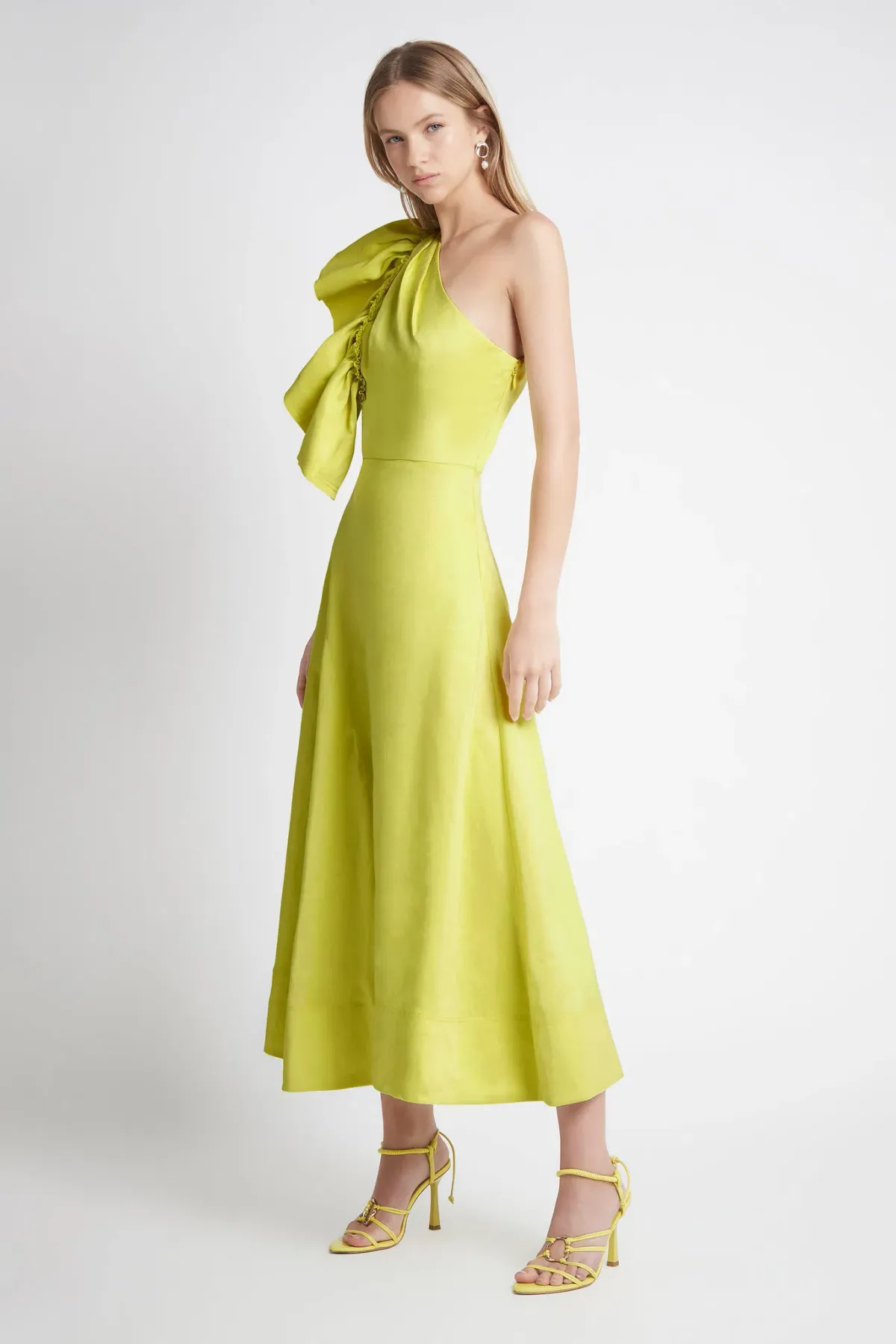 Aje Bonjour Asymmetric Midi Dress Green Size 12 - Image 3