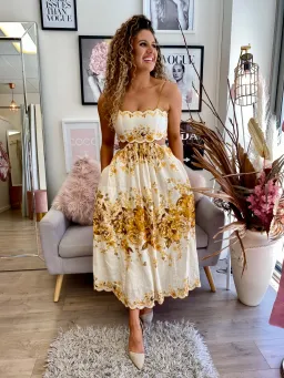 Zimmermann Aliane Scallop Midi Dress Print Size 1/Au 10 for rent on The Volte - image 3