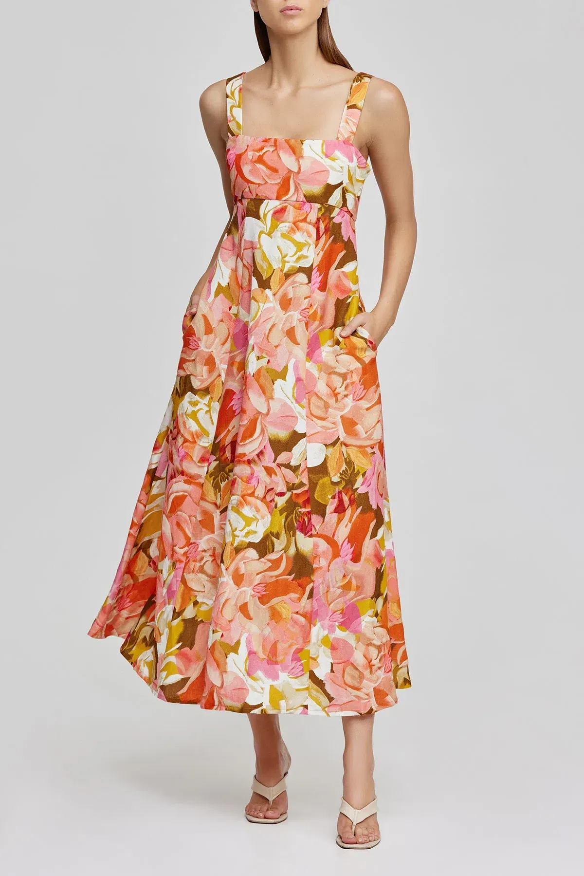 Acler Tate Midi Dress Floral Size 6 - Image 1