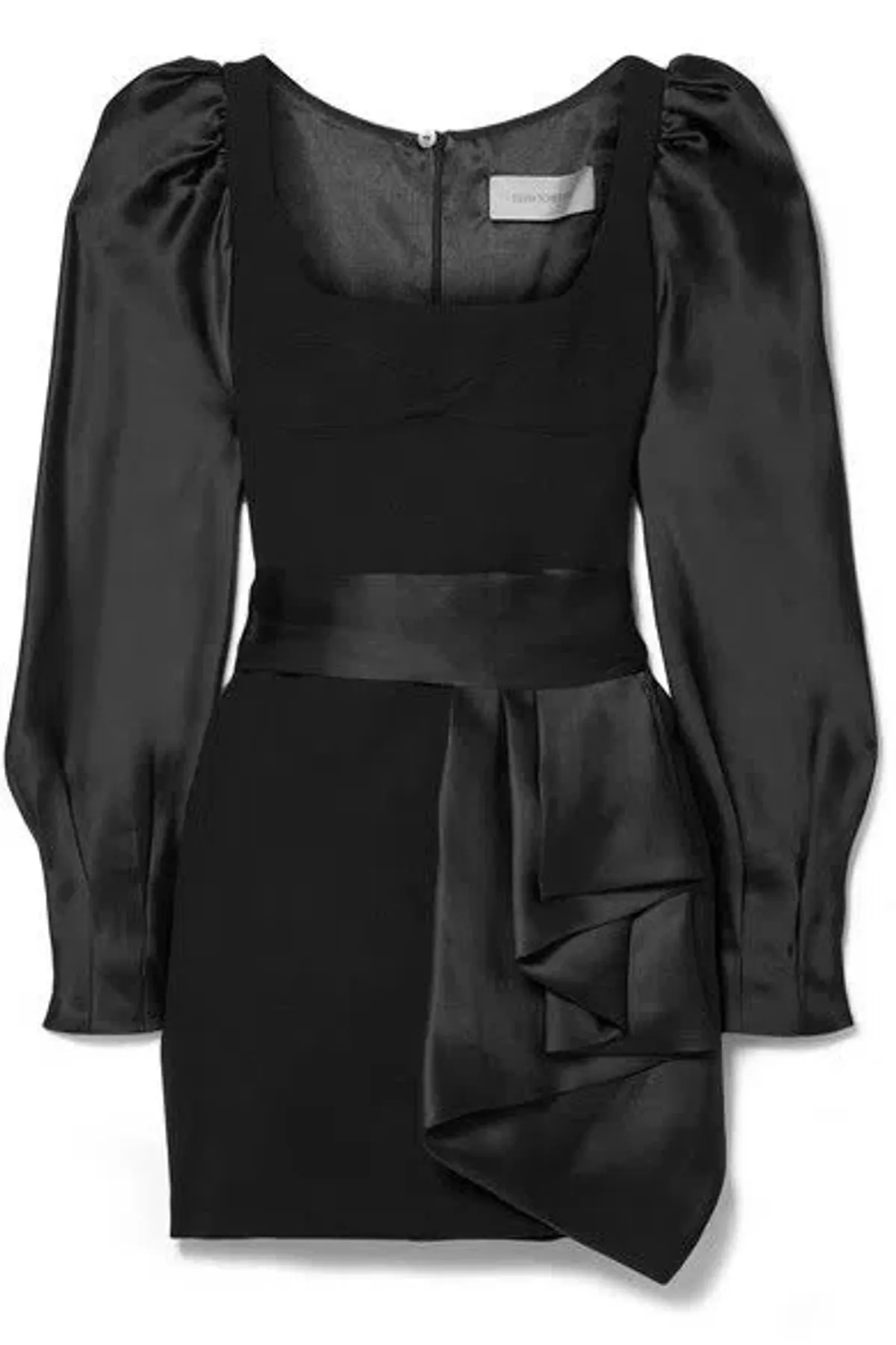 Silvia Tcherassi Dilek Wool-crepe And Silk-satin Mini Dress Size M - Image 3