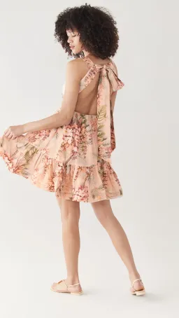 Zimmermann Candescent Plunge Neck Mini Print Size 0 for rent on The Volte - image 2